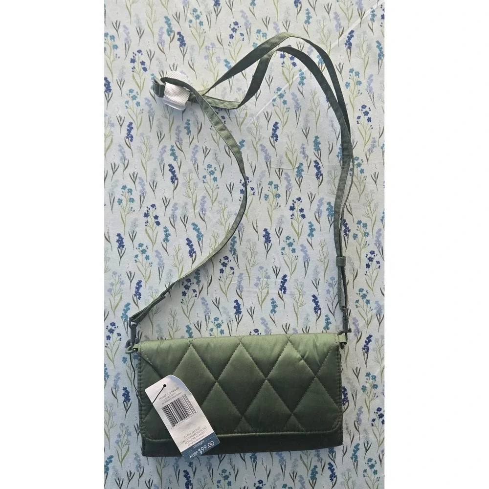 Vera Bradley Ultralight Wallet Crossbody Pearlized Cedar Green‎ 51082-22551 NWT